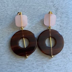 Madewell Statement Earrings - Brown & Light Pink